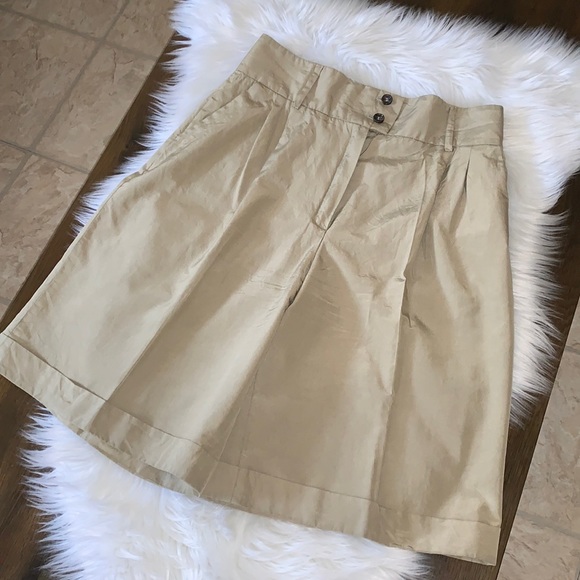 Escada High Waist Vintage Silk Bermuda Shorts Tan size 38 EU - Picture 1 of 17